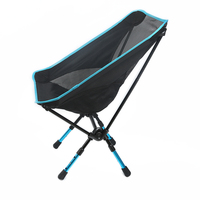 Nouvelle Arrivée Chaise Lune Pliante Portable Bleue Durable à Hauteur Réglable pour Camping et Plage, Design Moderne en Tissu Oxford