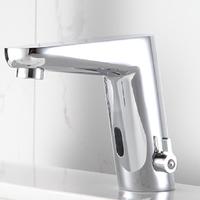 Robinet intelligent à capteur moderne à montage sur pont à trou unique, en cuivre de haute qualité, pour salle de bain et chambre à coucher, à poignée unique
