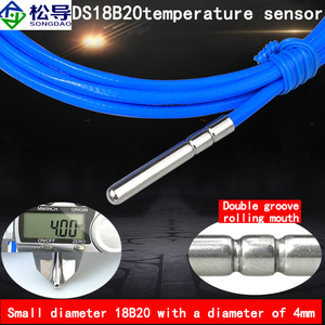 DS18B20デジタル温度センサー圧延口包装防水耐油性温度プローブPTFEケーブル - Product Image 3