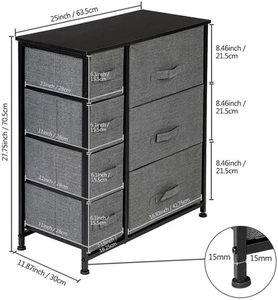 Tour de rangement domestique à 5 couches salon chambre à coucher en <span class=keywords><strong>plastique</strong></span> tiroir en lin organisateur d'articles divers boîte de rangement de vêtements four à micro-ondes - Product Image 5