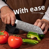 Couteau de chef artisanal Damascus VG10, manche en bois de santal rouge massif, lame de 18 cm, couteau à découper la viande léger et luxueux, ambidextre