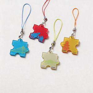 Porte-clés en acrylique translucide coloré personnalisé en gros avec lettres imprimées UV, texte de citation en vrac, anneau porte-clés OEM ODM - Product Image 6