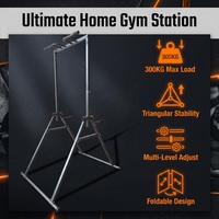 Estación de Dominadas Plegable, Independiente, con Estructura Estable, Equipo de Entrenamiento Muscular para Interiores