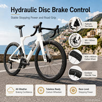 Vélo de course sur route en fibre de carbone à haut module 700C, 24 vitesses, transmission sans fil, frein à disque hydraulique, cadre aérodynamique
