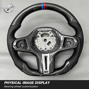 Volant de luxe en cuir et fibre de carbone pour les modèles F10/F30/F20/F31/F36/M/X3/X4/X5/M3/M5/M6/F01/F02/F06 - Product Image 2