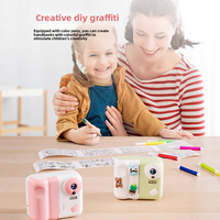 Appareil photo instantané HD, mini appareil photo numérique imprimable, appareil photo de dessin animé, jouet avec enregistrement vidéo, ensemble cadeau