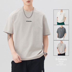 Camiseta de algodón multicolor personalizada de verano de alta calidad, ropa de calle para hombre, camisetas lisas informales - Product Image 1