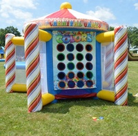 Jeux de carnaval interactifs 4 en 1 Jeu de tir au basket-ball gonflable Grand crayon Corne de taureau Tic Tac Toe Lancer d'anneaux