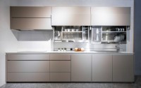 Set kabinet dapur lengkap gaya besar Modern, furnitur dapur pulau untuk Vila Dapur siap dirakit