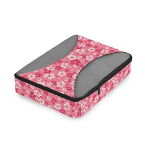 Organisateur de bagages pliable à motif floral hawaïen personnalisé, 4 ensembles de cubes de compression pour bagages, sac de voyage, cube de voyage pour femmes - Product Image 3