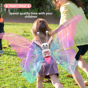 HW Tiktok Hot Selling 2023 Pink Electric Glowing <strong>Elf</strong> Butterfly Wings Outdoor <strong>Bubble</strong> Toy Girls Princess Set Angel's Wings - Product Image 3