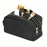 Trousse de Maquillage Multi-Compartiments avec Double Fermeture Éclair, Pochette Organisateur Cosmétique Portable, Sac de Voyage pour Articles de Toilette à Accès Facile pour Usage Quotidien