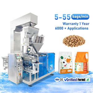 Machine d'emballage automatique haute vitesse pour sachets préformés, pour aliments pour animaux de compagnie, aliments pour chiens, Doypack, fonctions de pesage, de remplissage et d'emballage - Product Image 1