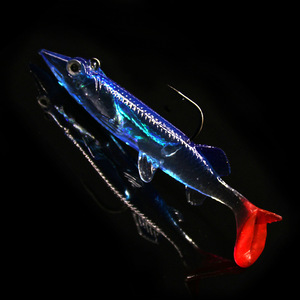 Señuelo de pesca de agua dulce con anzuelo único y cola roja, cebo suave biónico de 8 cm y 6 g para lubina, paquete de 7 - Product Image 5