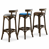 Tabourets de bar modernes de luxe réglables en hauteur, rembourrés, pivotants en bois, 30 pouces, pour la maison et la salle à manger, durables, vente en gros