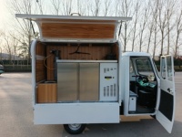 Carrito de Comida de Acero Inoxidable de 3 Ruedas Piaggio Ape Eléctrico a Precio de Fábrica, con Logotipo Personalizado, Barra Móvil para Cerveza, Bocadillos, Dulces