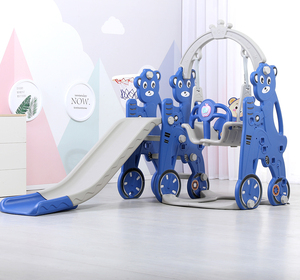 Hot Sale <strong>Mini</strong> Indoor Plastic Slide New Wholesale Kids <strong>Play</strong> House and Toys Carton Bear Simple Design for Kids - Product Image 2