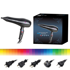 Secador de Pelo Iónico Profesional de 2500W con 3 Ajustes de Calor y 2 Velocidades, Motor AC, Función de Aire Frío, Concentrador y Boquilla, Calidad de Salón, Eléctrico para RV - Product Image 6