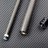 Queue de billard en fibre de carbone de qualité tournoi, pointe de 12,5 mm avec revêtement en cuir, légère, haute résistance, conception personnalisée OEM