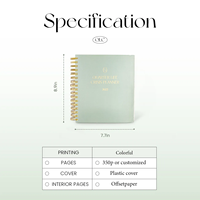 Agenda d'affaires personnalisable avec logo, reliure spirale et couverture en papier, fonction magnétique, idéal pour cadeau et promotion, boîte incluse