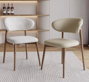 Chaise de salle à manger de restaurant en bois <span class=keywords><strong>patchwork</strong></span> nordique simple en tissu noyer pu - Product Image 5