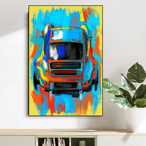 Abstrait coloré course voiture affiche luxe Supercar Graffiti toile peinture course mur Art photo salon décor à la maison - Product Image 3