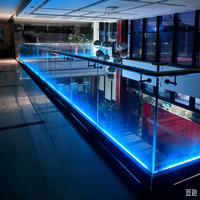 HDSAFE HD-L008F Luminaire LED en aluminium pour garde-corps en verre, profil en U pour balcon, hôtel, villa, centre commercial, usage extérieur, design moderne sans cadre
