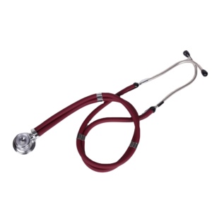 Stetoskop Kepala Baja Tahan Karat Paduan Seng Dua Tabung Dua Sisi Dua Membran Manual Medis Bersertifikasi CE Garansi 1 Tahun - Product Image 2