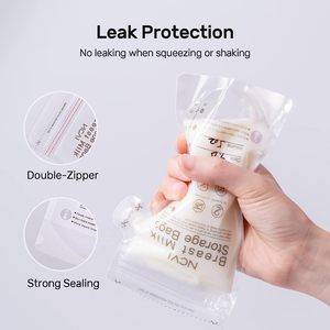 NCVI Baby allattamento al seno 200ml doppio strato di stoccaggio del latte materno sacchetti usa e getta per la conservazione del latte materno 90 pezzi - Product Image 5