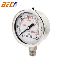 Pressure Gauge 2.5-inch Stainless Steel Shock-proof Pressure Gauge High Pressure 3000psi 5000psi Barometer