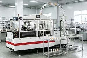 Machine de formage de gobelets en papier DM130S Domi PLC avec moteur à engrenages et roulement, 380V, 110 pièces/min - Product Image 2