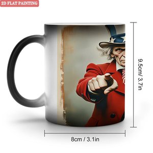 Frosted Black 11oz <b>Ceramic</b> <b>Mug</b> Heat Activated Color Changing Cup Minimal Packaging Wholesale - Product Image 1