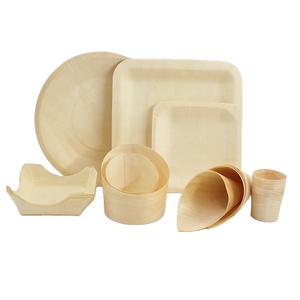 J & M piring pesta makan malam kayu bambu sekali pakai - Product Image 1