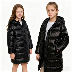 Veste d'hiver imperméable longue en duvet pour adolescents garçons et filles avec capuche 120-170 Vêtements d'extérieur bomber pour enfants plus âgés - Product Image 5