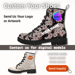 Bottes de style gothique haut de gamme à lacets, personnalisables avec nom et logo, commandes en gros directes usine, pour la marche décontractée et le sport 058-6-26007173-003 - Product Image 1