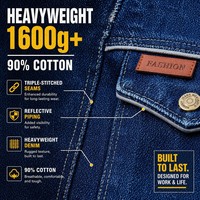 Ensemble de vêtements de travail de soudage robustes 310 GSM, résistant aux étincelles, anti-brûlure, réfléchissant, triple couture, uniforme de charpentier unisexe