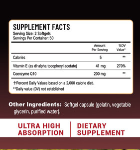 Fabricante de etiqueta privada COQ10 Píldoras OEM Custom CoQ10 Softgel Coenzima Q10 Cápsulas Ultra CQ10 Suplementos nutricionales diarios - Product Image 3