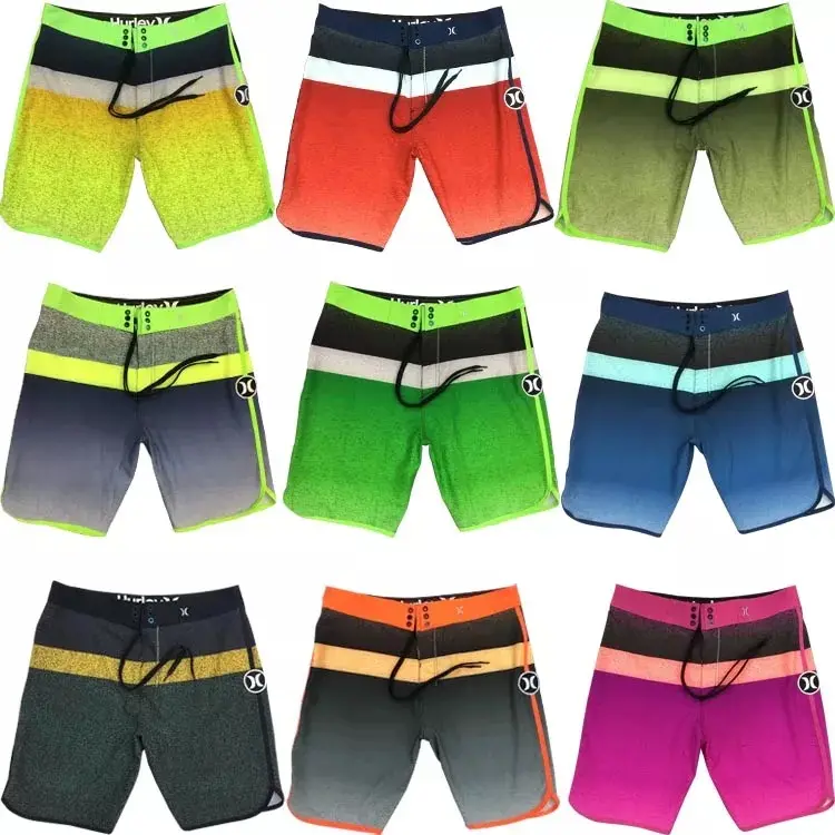 Pantalones cortos de playa de poliéster para hombre y mujer, shorts de surf personalizados populares, venta al por mayor, Verano