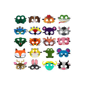 Mascherina IN feltro di animali 12 pz IN 1 SET per vestire COSTUME per fingere di giocare maschera per bambini - Product Image 4