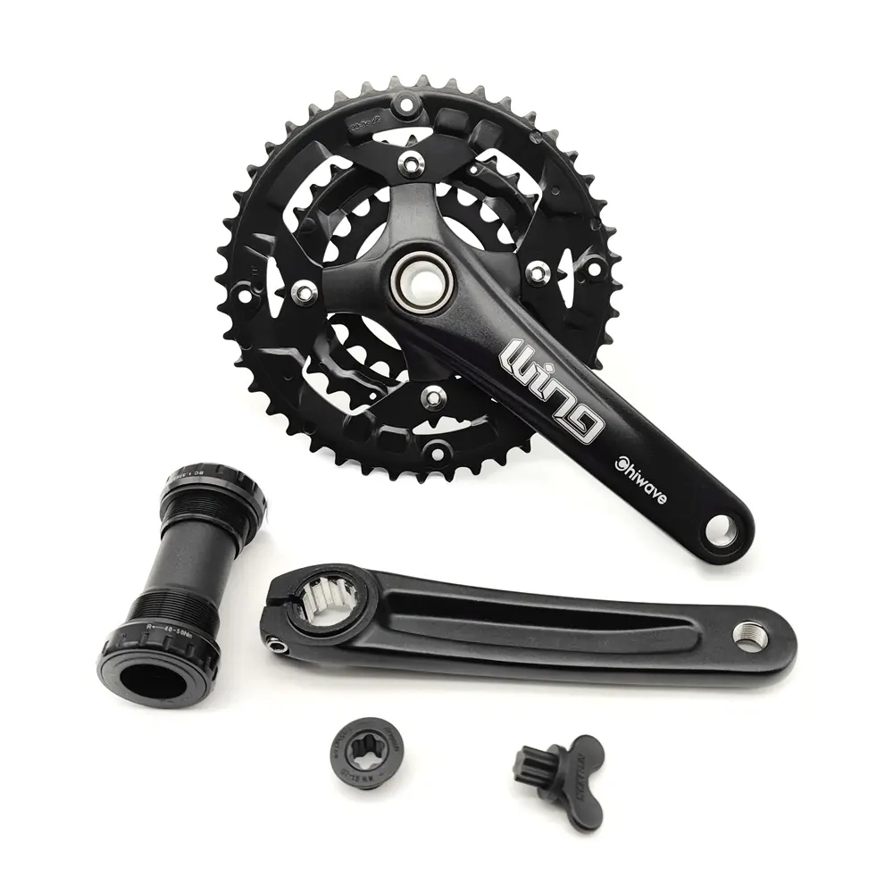 bicycle crank set MTB bike 3 speed SUNRUN CHIWAVE WING-2031-G1 (22/32/44T) alloy hollow chainwheel and crank set