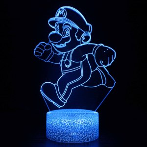 Luz nocturna 3D <span class=keywords><strong>Super</strong></span> <span class=keywords><strong>Mario</strong></span> Series LED de 7 colores con control táctil Base de grietas Acrílico Festival creativo Regalo - Product Image 2