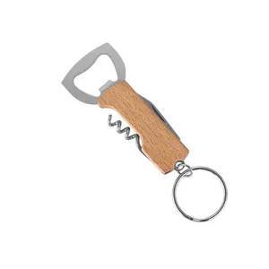 Wholesale Women Self Defense Gadgets Folding Hidden Corkscrew Bottle Opener KeyChain Combination
