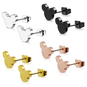 Dainty กันน้ำ PVD ชุบเงิน18K สแตนเลสขนาดเล็กมินนี่เมาส์มิกกี้ต่างหูสตั๊ดเครื่องประดับสำหรับผู้หญิง - Product Image 1