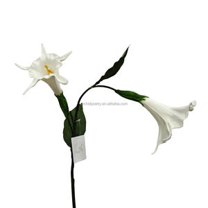 Flor Artificial de Tallo Único con 2 Cabezas, Datura <span class=keywords><strong>Stramonium</strong></span>, 60CM, Blanca, para Decoración de Tiendas, Hogares y Ventanas - Product Image 1