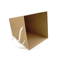 Vente en Gros Sac de Luxe pour Bouquet Emballage Boîte Cadeau de Bouquet Trapézoïdale Sac Cadeau de Fleurs Exquis avec Couvercle à Fenêtre