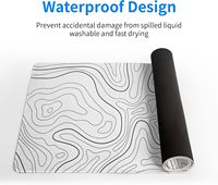 Manufacturer Mouse Pad Minimalist Topographic White Line Large Gaming Mouse Pad with Waterproof Desk Mat