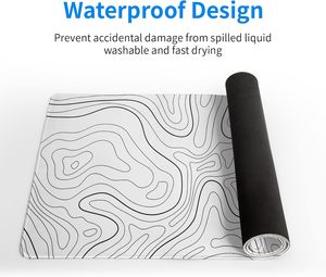Fabrikant Muismat Minimalistische Topografische Witte Lijn Grote Gaming Muismat met Waterdichte Bureaumat - Product Image 3