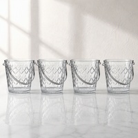 Seau à glace en verre texturé diamant de 900 ml, vente en gros directe usine pour l'hôtellerie et la restauration, fabrication en gros