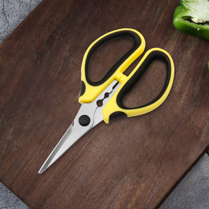 <b>Kitchen</b> <b>Scissors</b> Stainless Steel Yellow Black Straight Head Multi Purpose For Home Use - Product Image 2