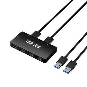 Селектор переключателя USB 3,0 2,0 2 компьютерных инструментов, 4 устройства, USB-адаптер, прерыватель KVM